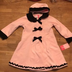 Toddler/Girls Size 5 Pink Pea Coat and Hat NWT